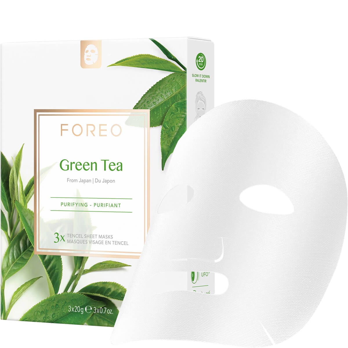 FOREO Green Tea | CurrentBody Face Sheet Purifying Mask