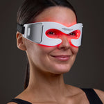 Woman in anti-ageing eye mask